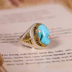 انگشتر فیروزه شجری مردانه کد 4270