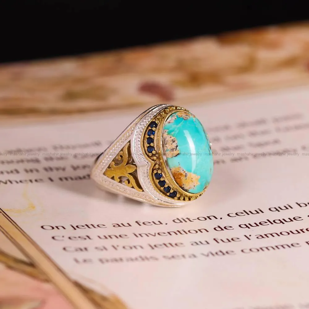 انگشتر فیروزه شجری مردانه کد 4272