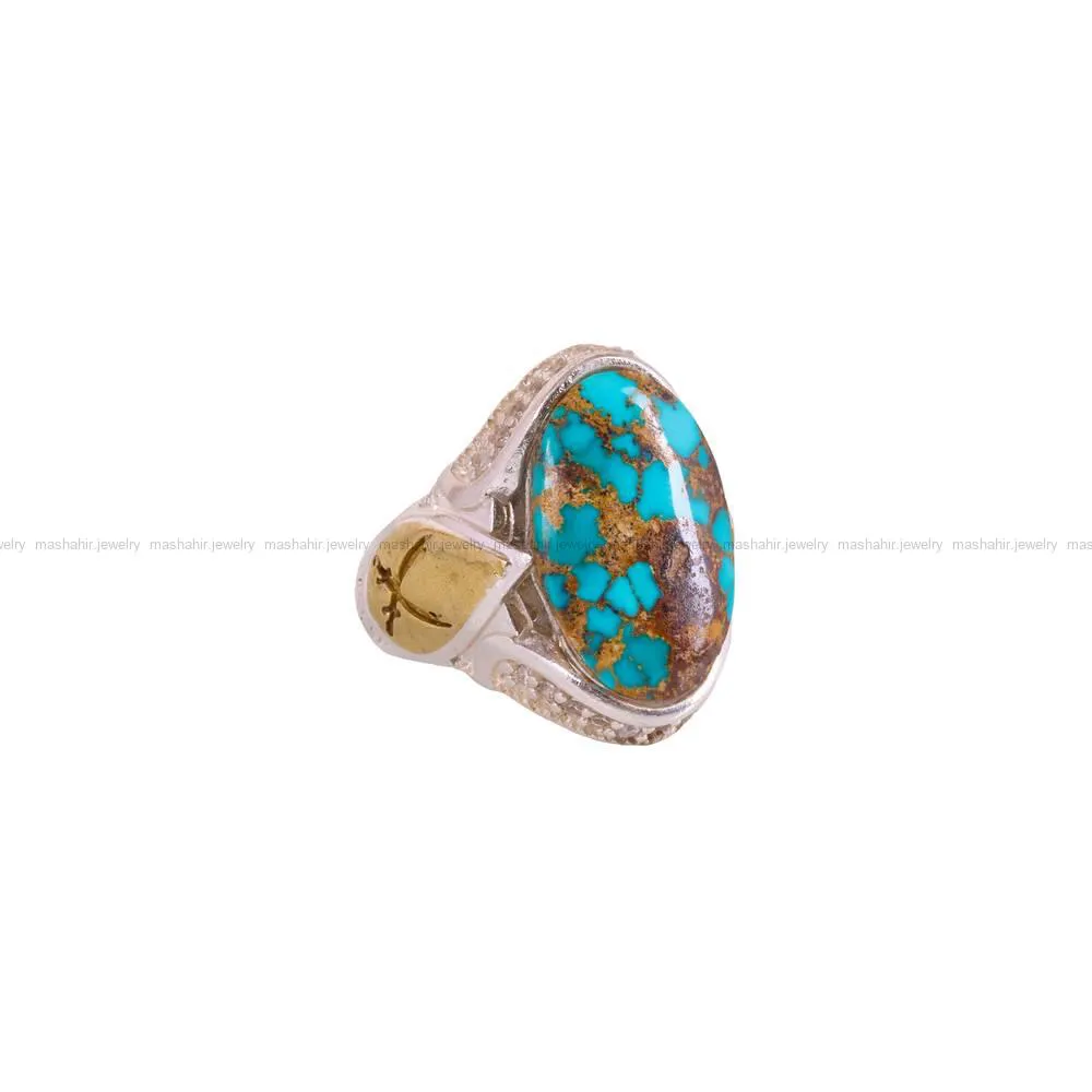 انگشتر فیروزه شجری مردانه کد 4211