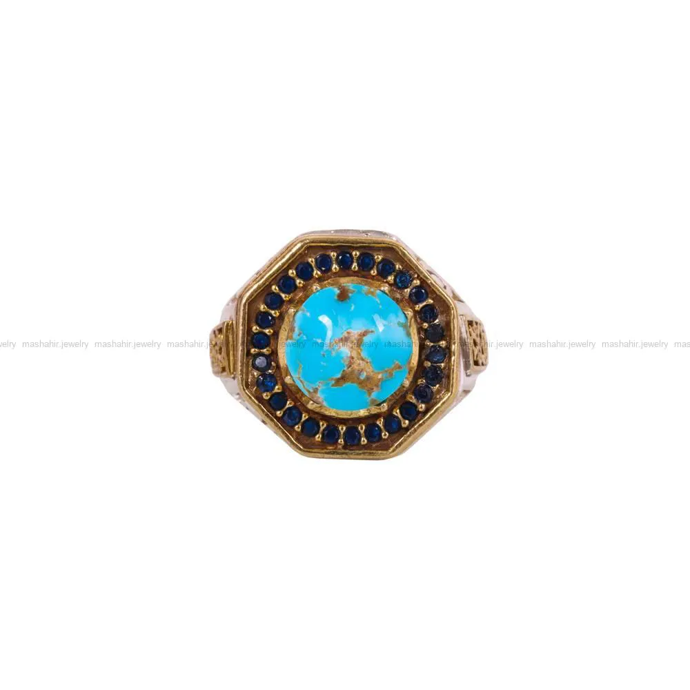 انگشتر فیروزه شجری مردانه کد 4226