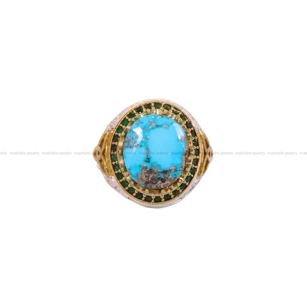 انگشتر فیروزه شجری مردانه کد 4230