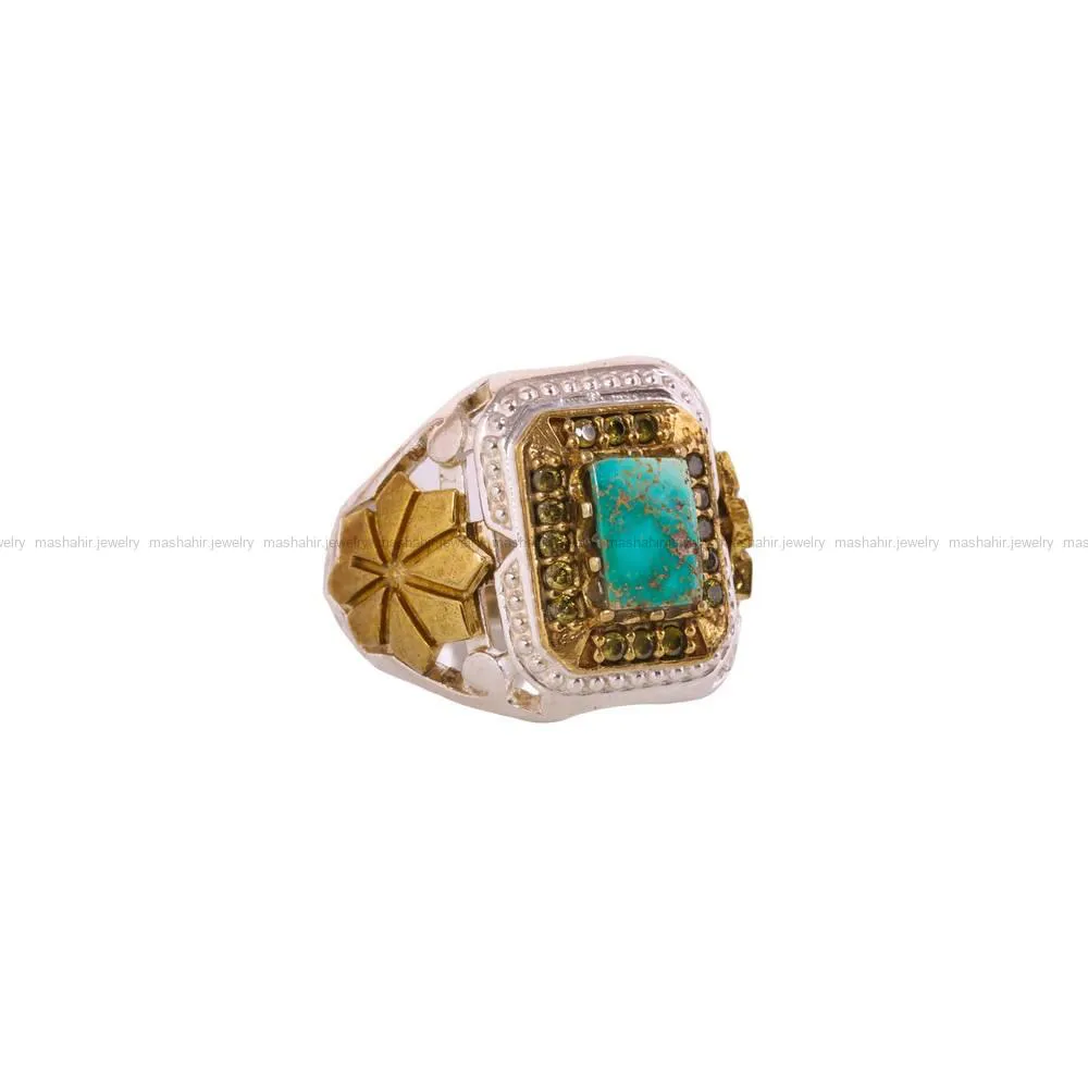 انگشتر فیروزه شجری مردانه کد 4240