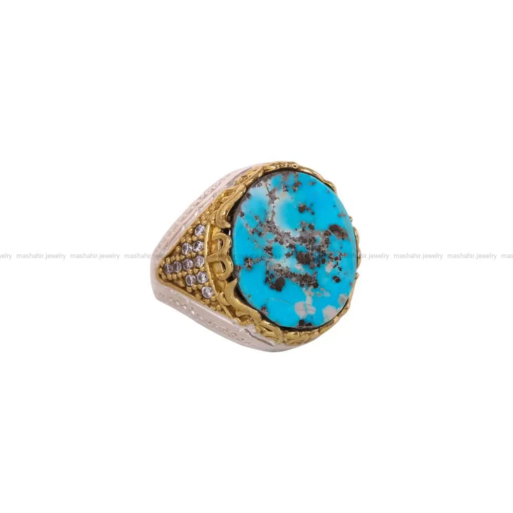 انگشتر فیروزه شجری مردانه کد 4244