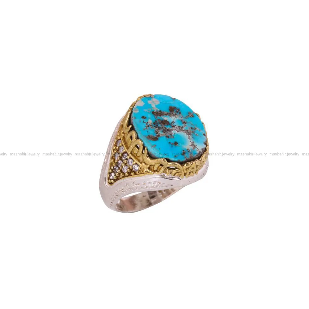 انگشتر فیروزه شجری مردانه کد 4244