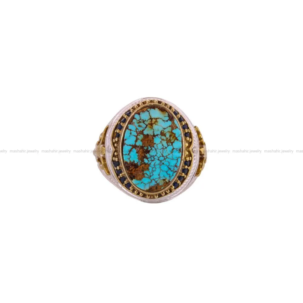 انگشتر فیروزه شجری مردانه کد 4248