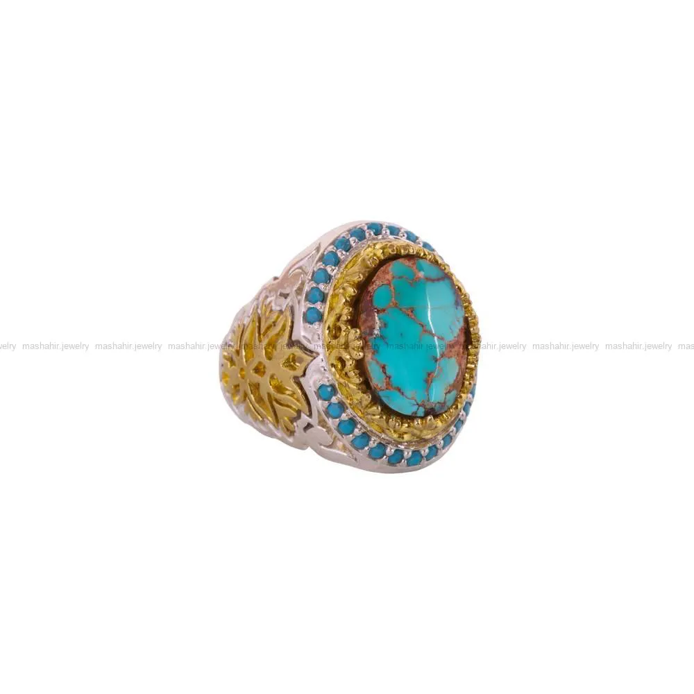 انگشتر فیروزه شجری مردانه کد 4256