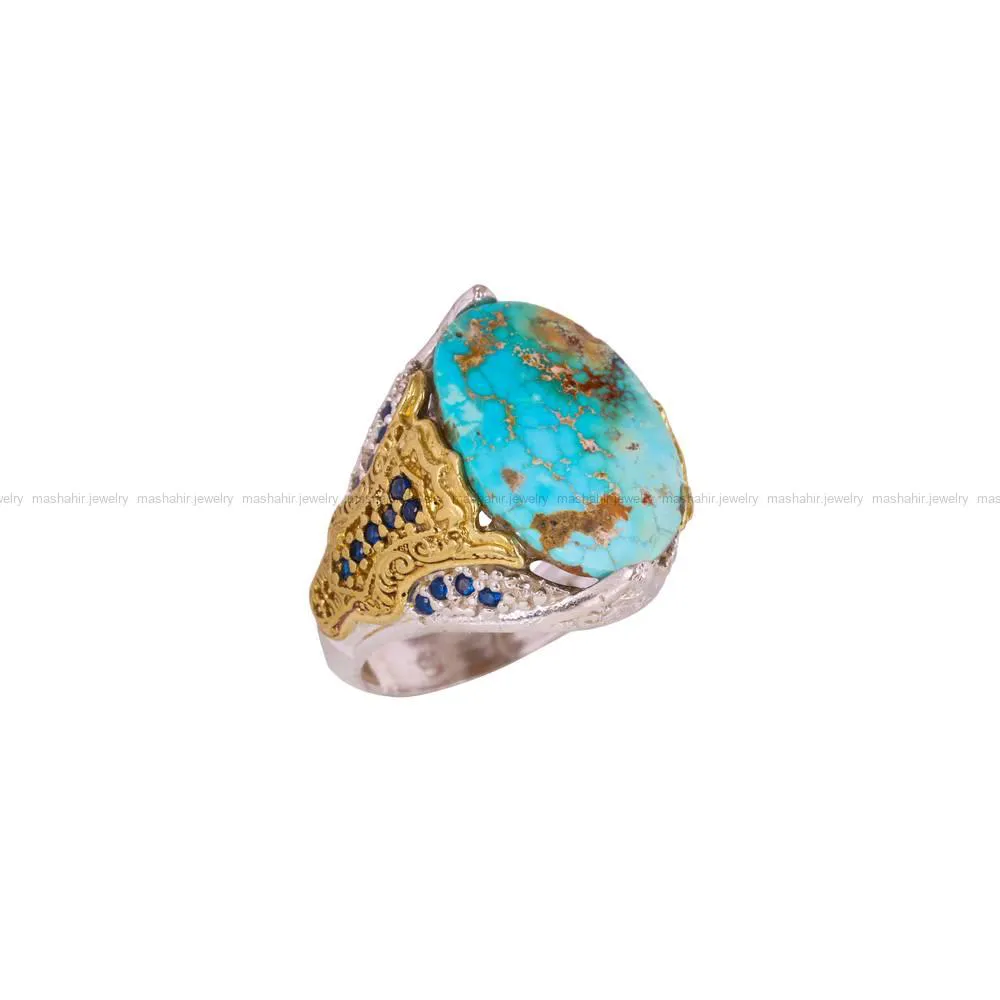 انگشتر فیروزه شجری مردانه کد 4257