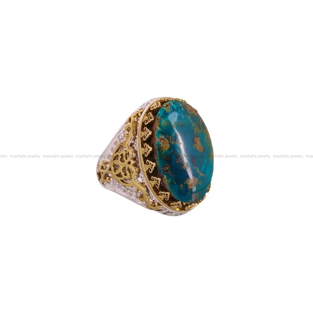 انگشتر فیروزه شجری مردانه کد 4259