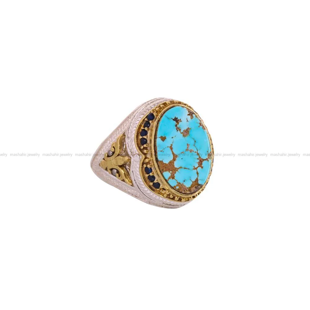 انگشتر فیروزه شجری مردانه کد 4260