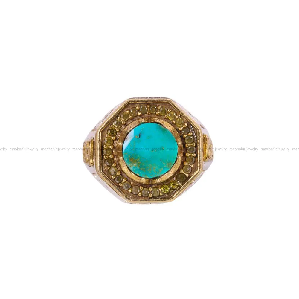 انگشتر فیروزه شجری مردانه کد 4264