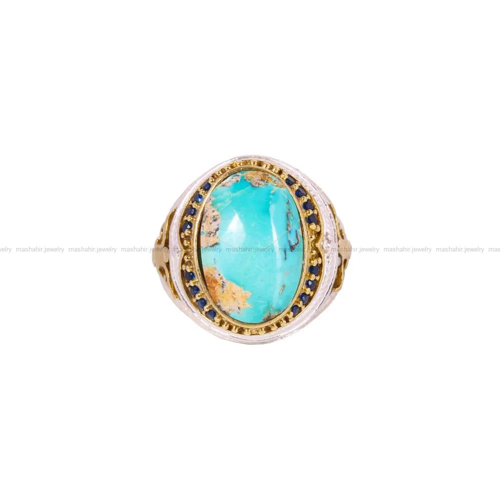 انگشتر فیروزه شجری مردانه کد 4272
