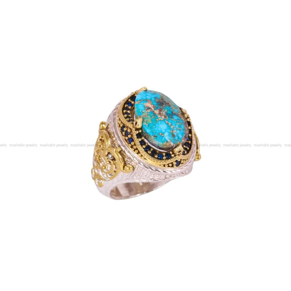 انگشتر فیروزه شجری مردانه کد 4275