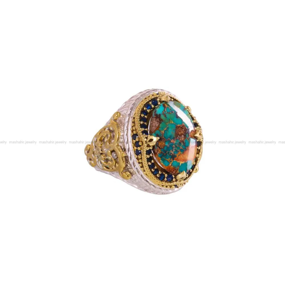 انگشتر فیروزه شجری مردانه کد 4279