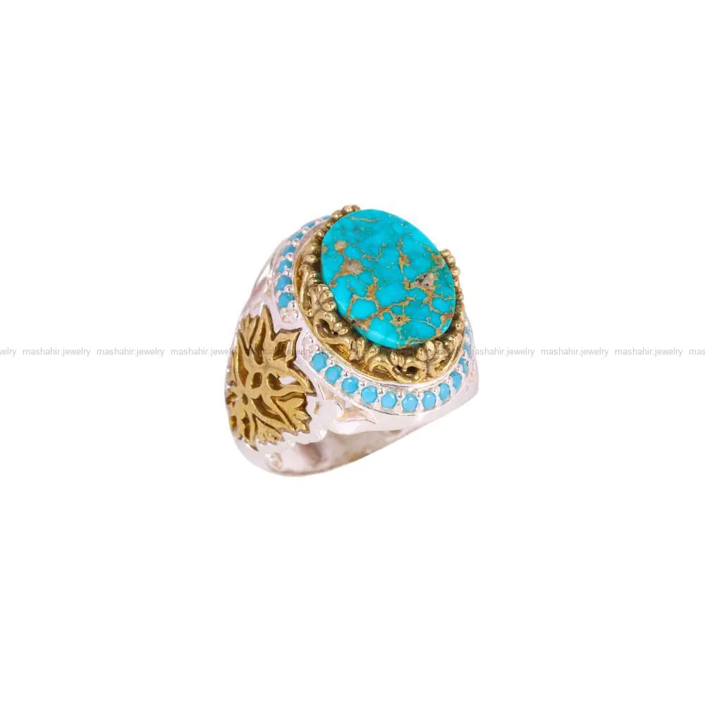 انگشتر فیروزه شجری مردانه کد 4283