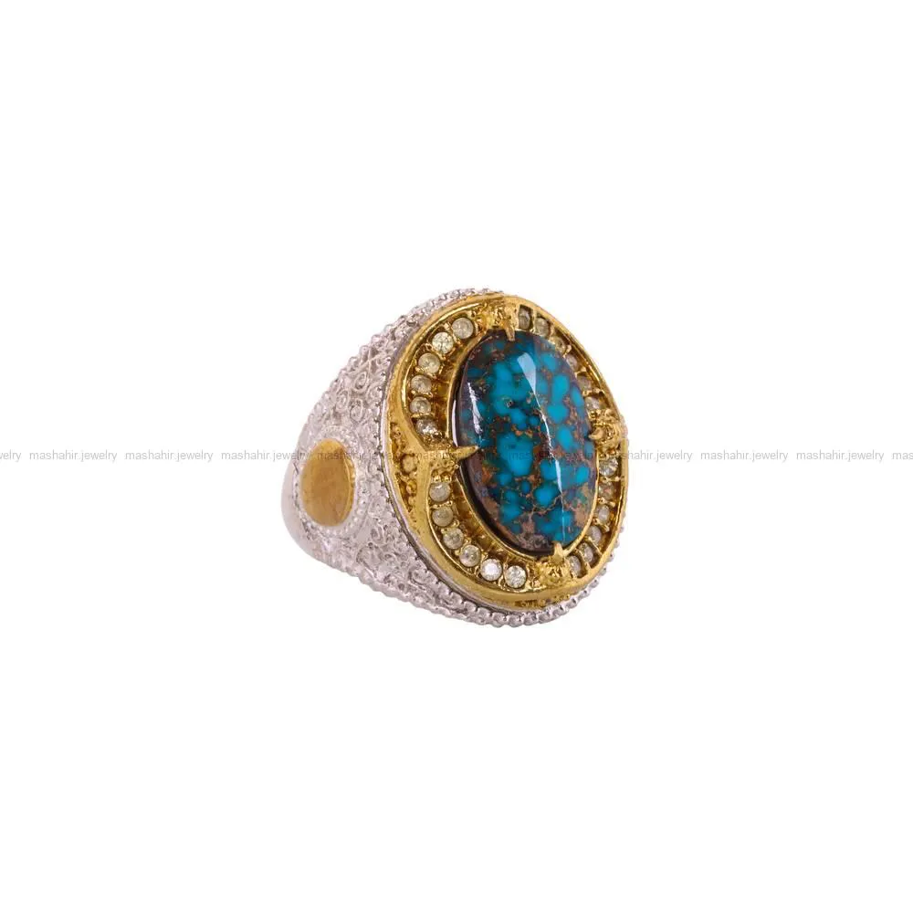 انگشتر فیروزه شجری مردانه کد 4285