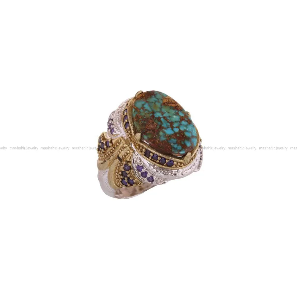 انگشتر فیروزه شجری مردانه کد 4286