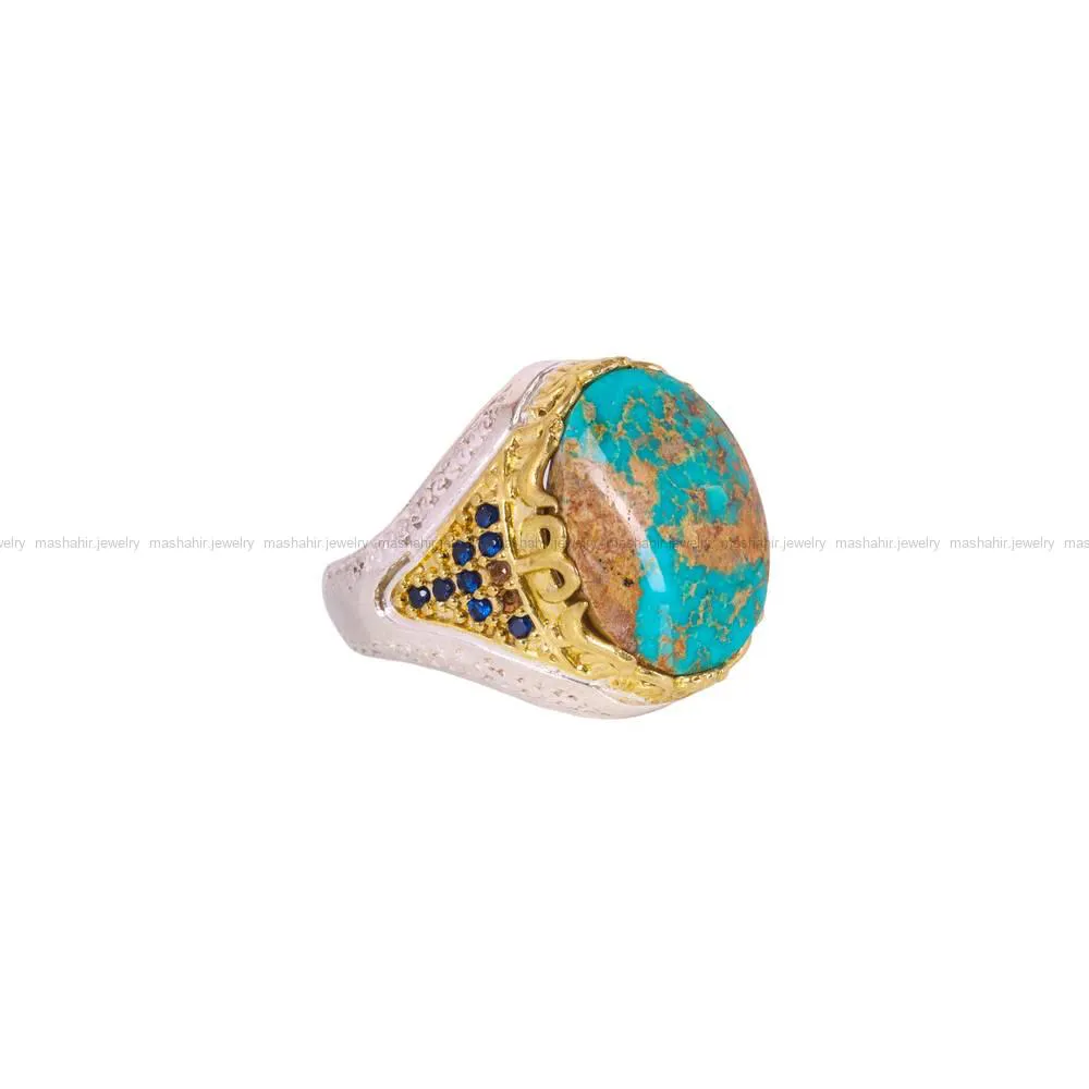 انگشتر فیروزه شجری مردانه کد 4299