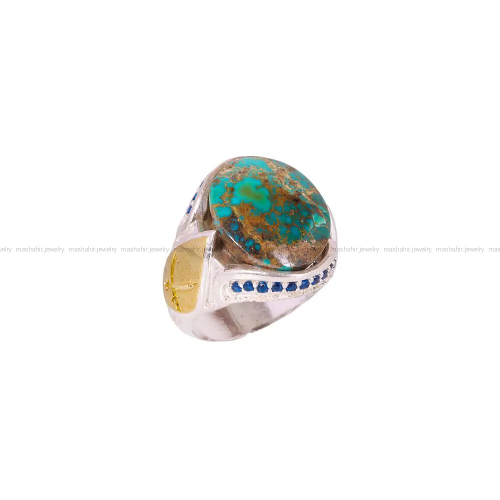 انگشتر فیروزه شجری مردانه کد 4301