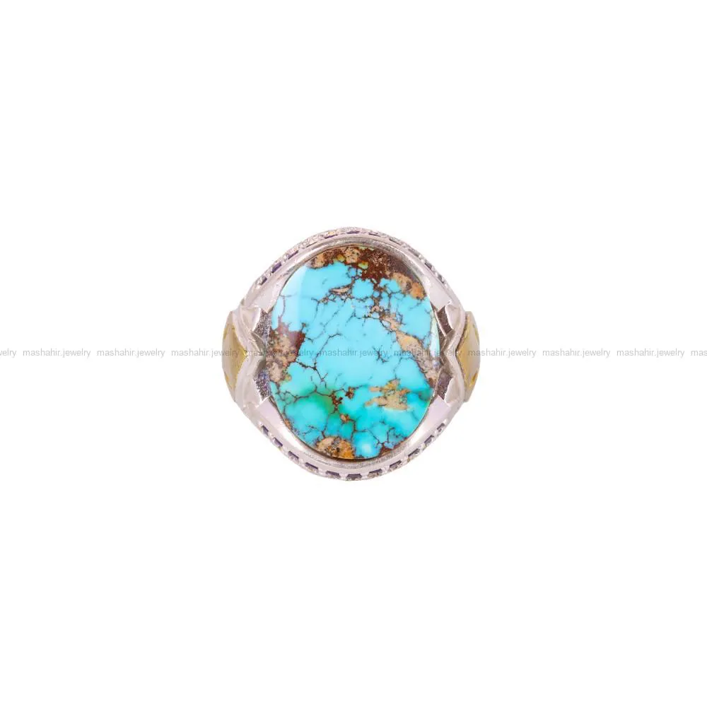 انگشتر فیروزه شجری مردانه کد 4302