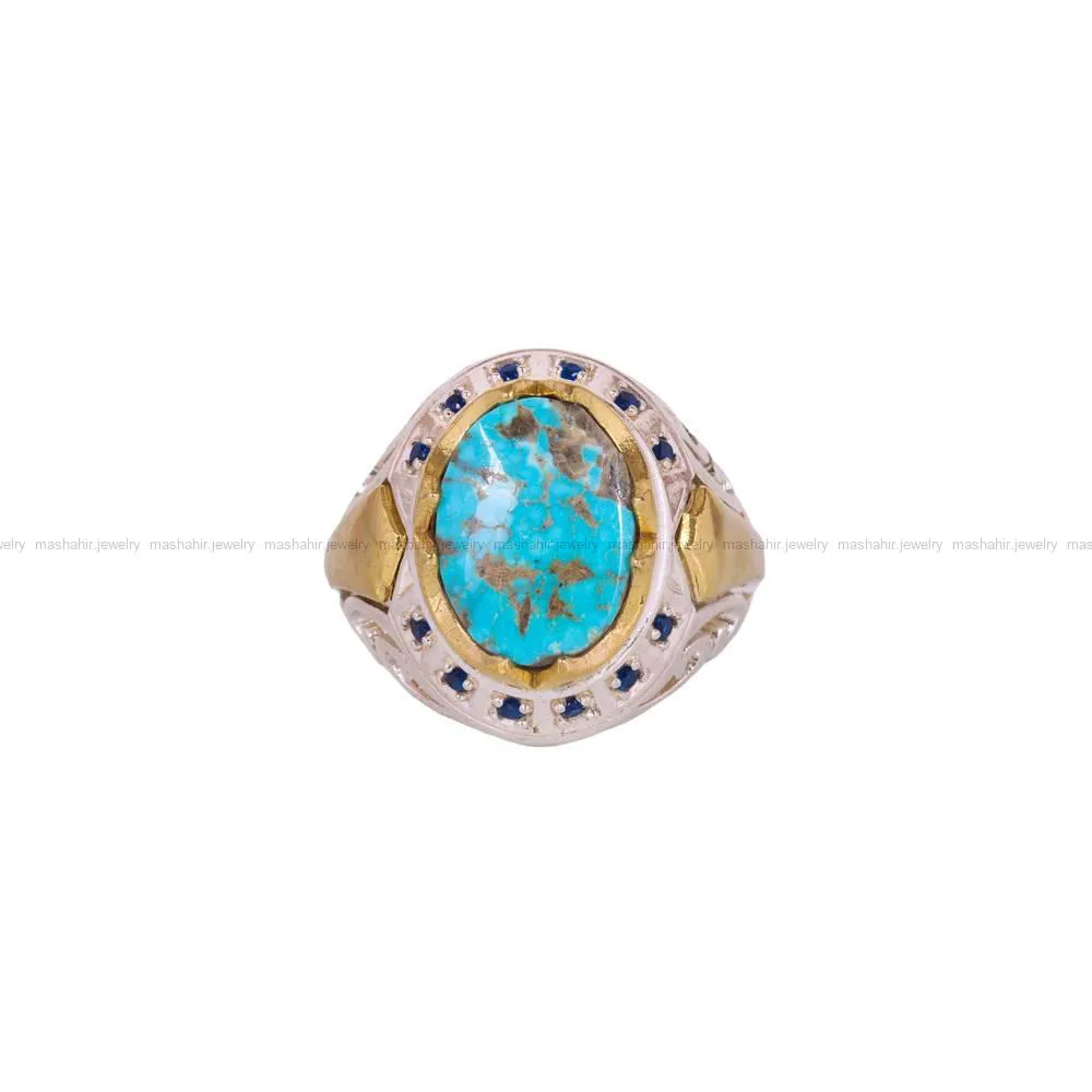 انگشتر فیروزه شجری مردانه کد 4322
