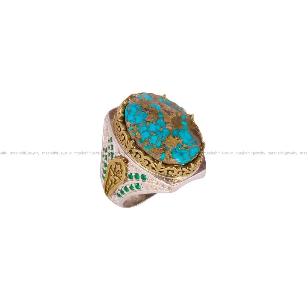 انگشتر فیروزه شجری مردانه کد 4323