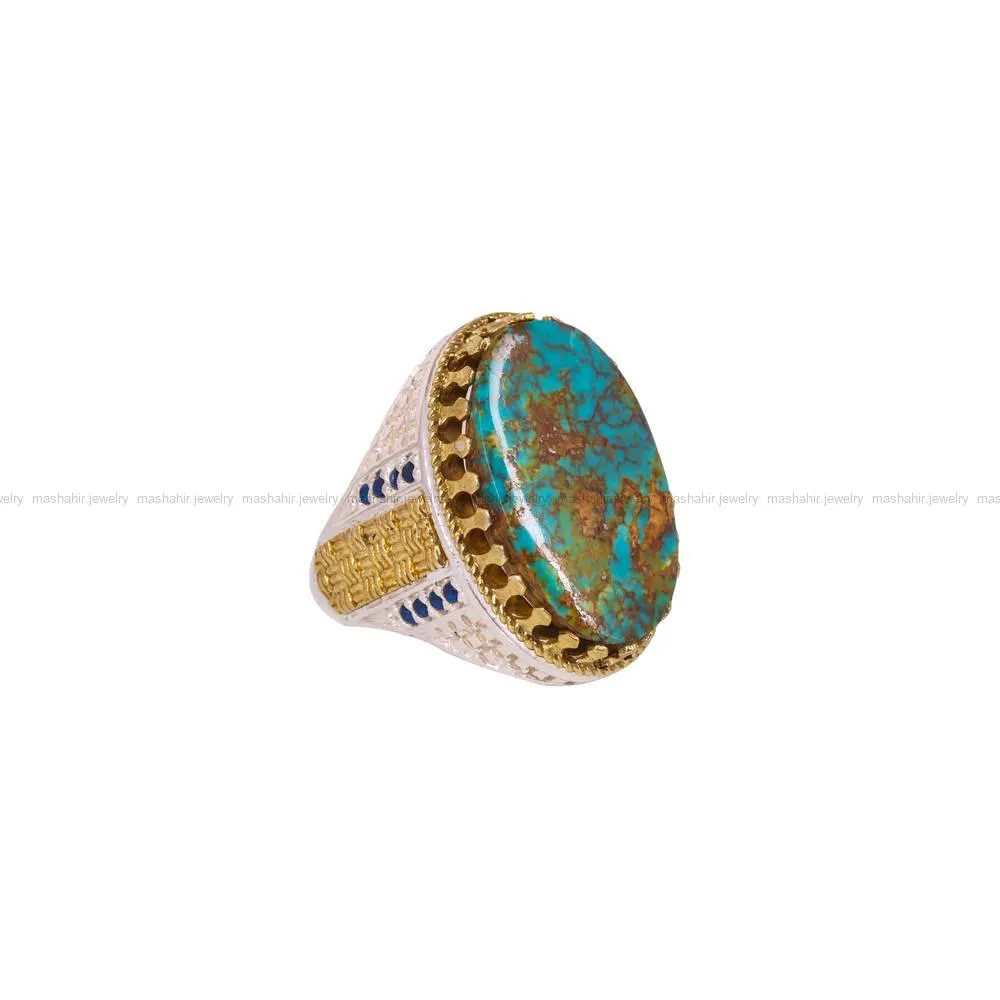 انگشتر فیروزه شجری مردانه کد 4325