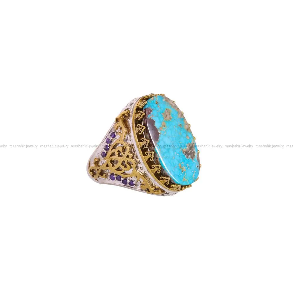انگشتر فیروزه شجری مردانه کد 4326