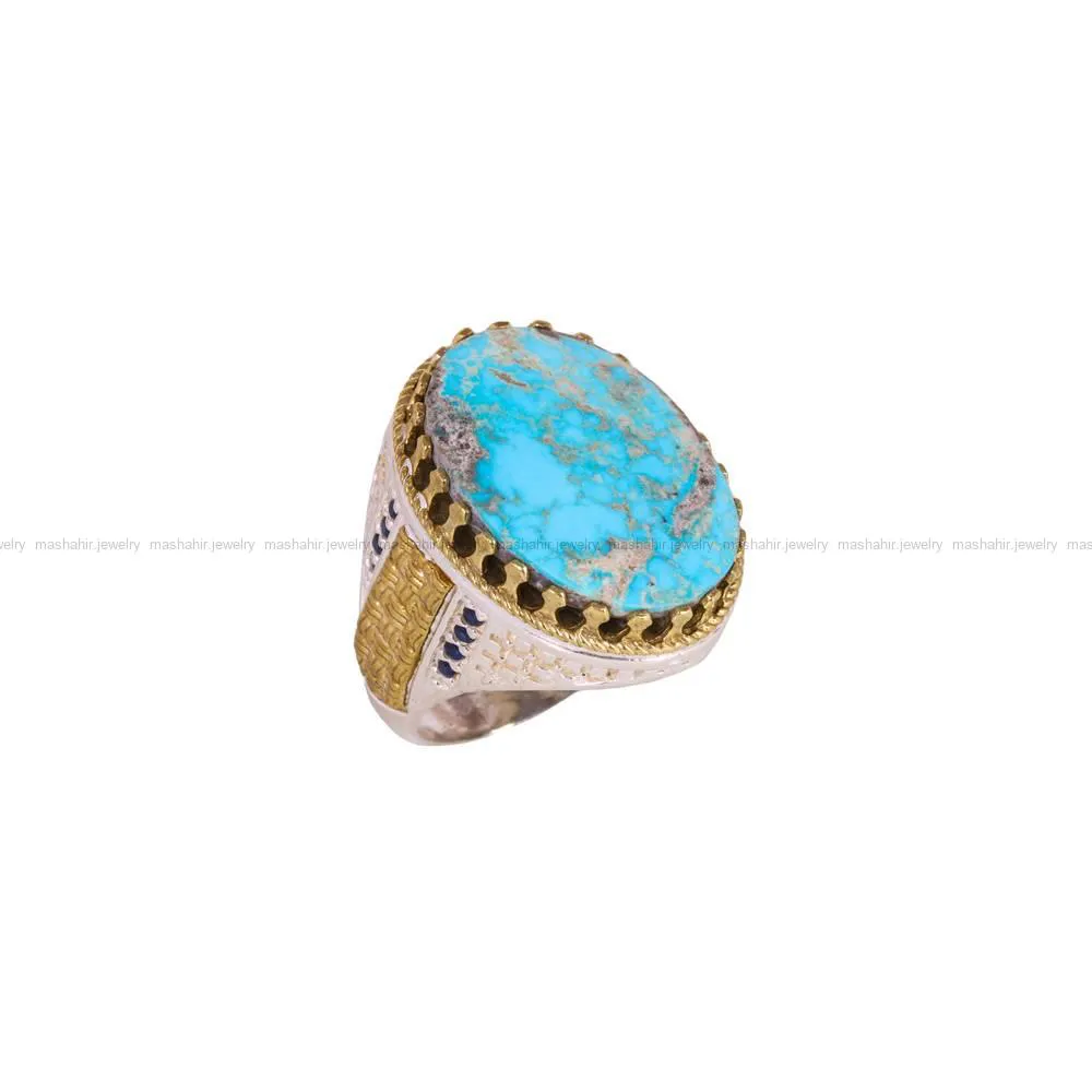 انگشتر فیروزه شجری مردانه کد 4327