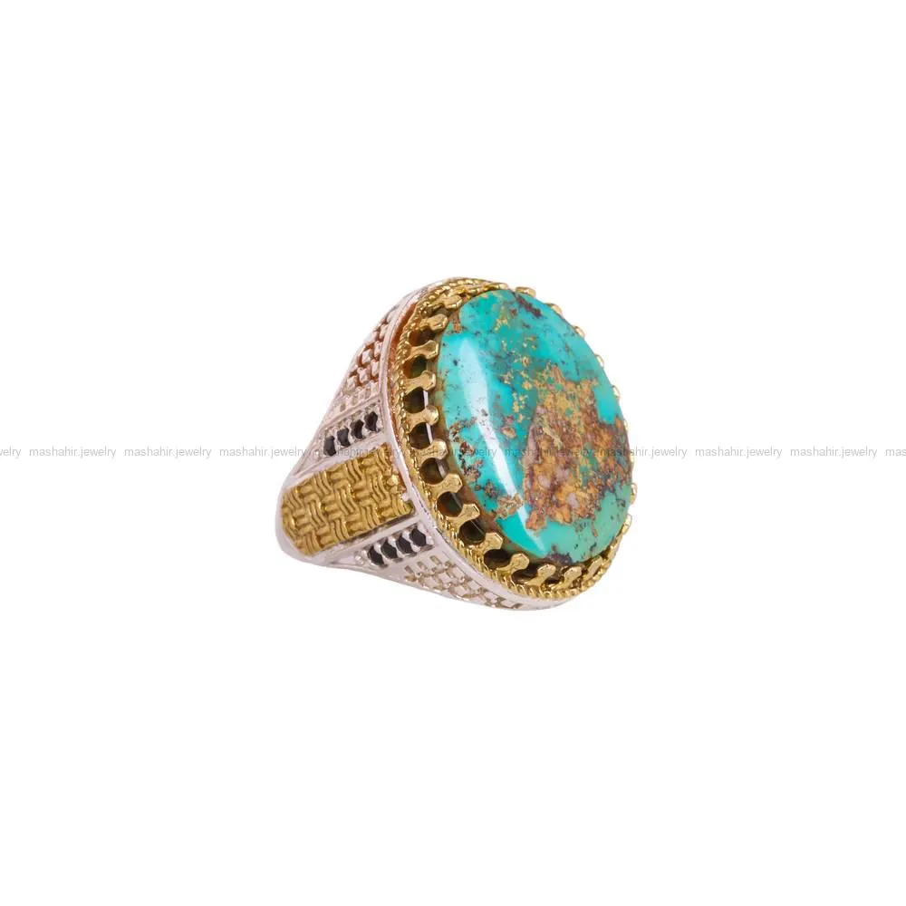 انگشتر فیروزه شجری مردانه کد 4334