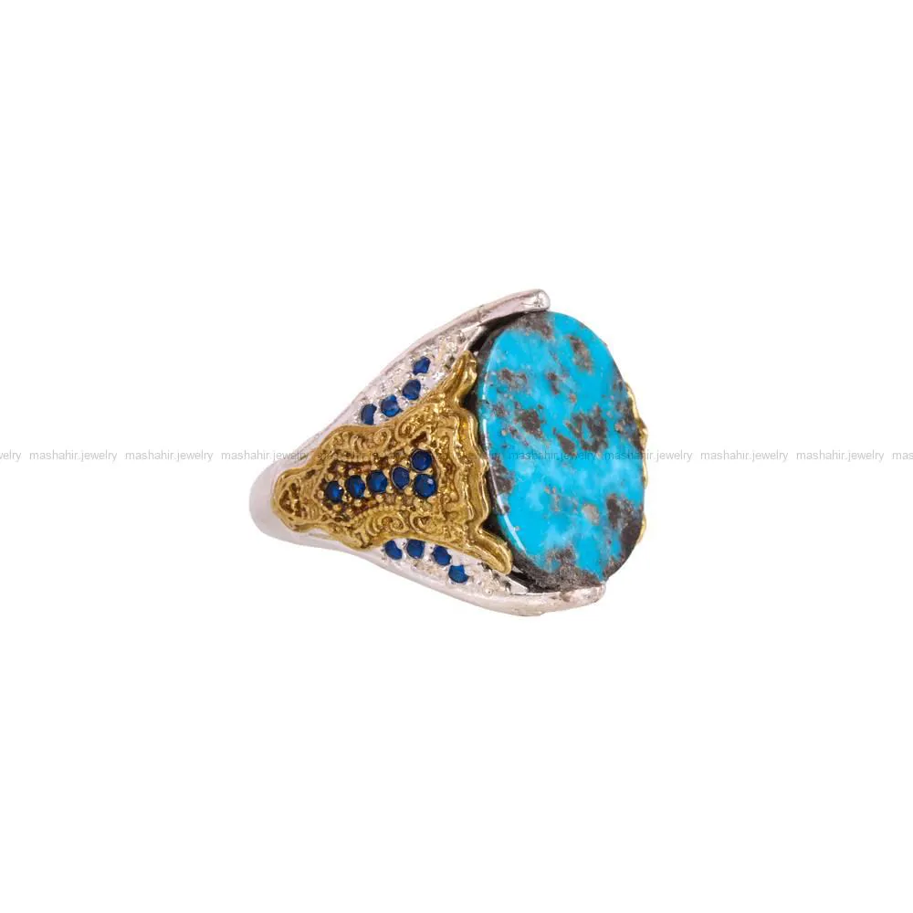 انگشتر فیروزه شجری مردانه کد 4350