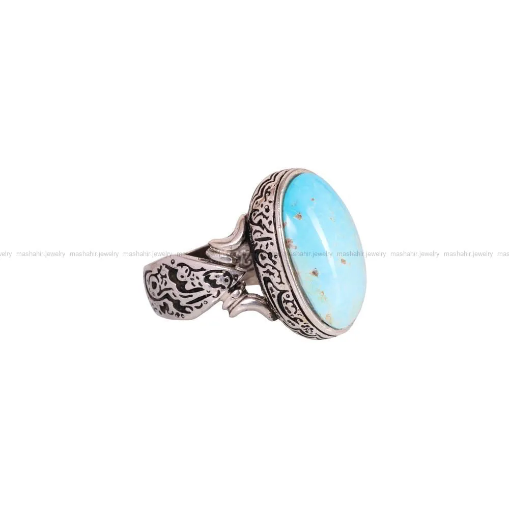 انگشتر فیروزه شجری مردانه کد 4179