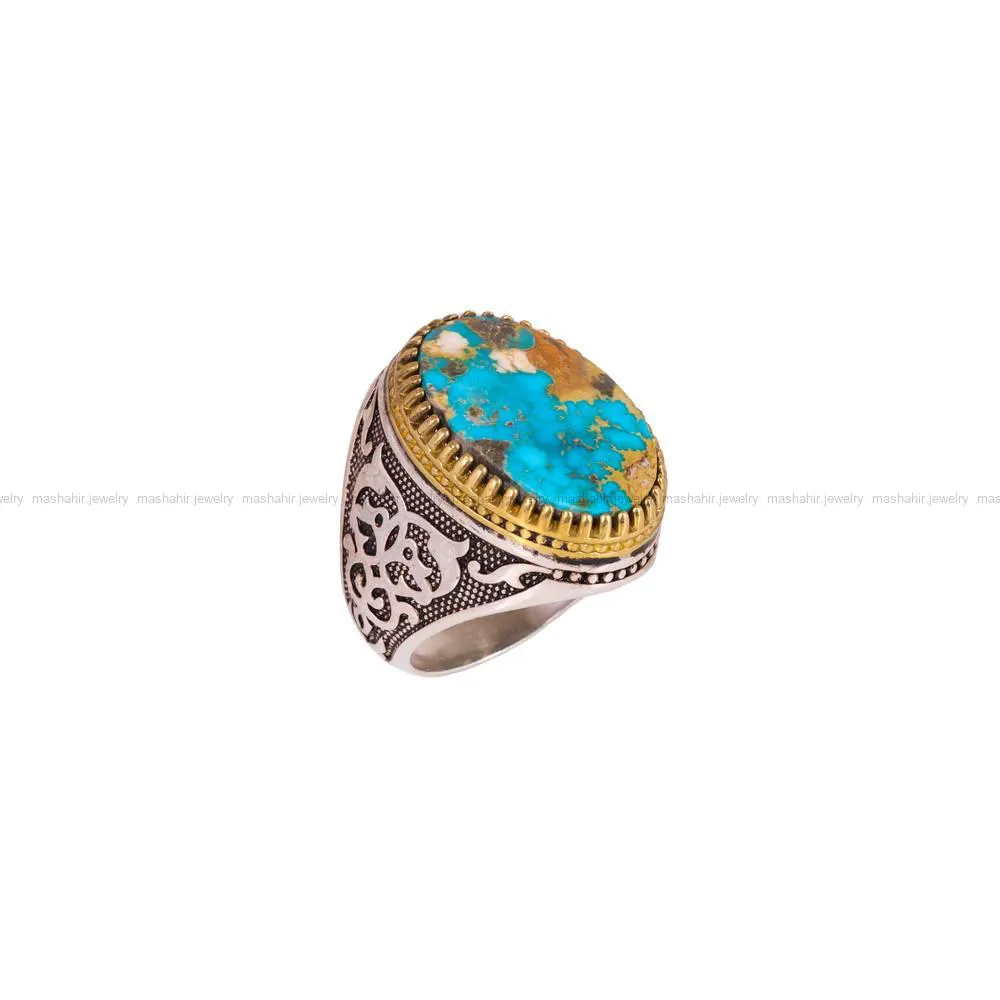 انگشتر فیروزه شجری مردانه کد 4187