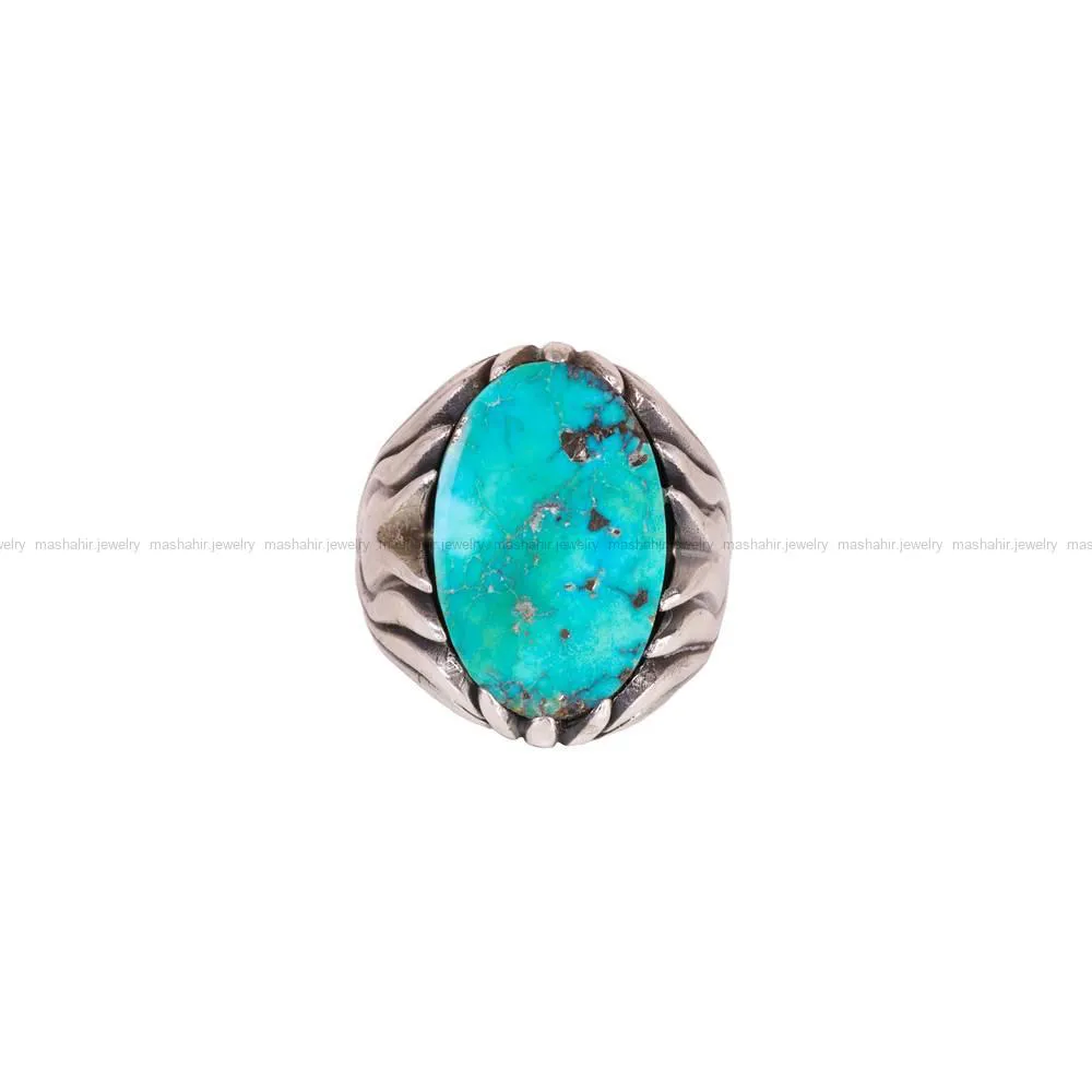 انگشتر فیروزه شجری مردانه کد 4188