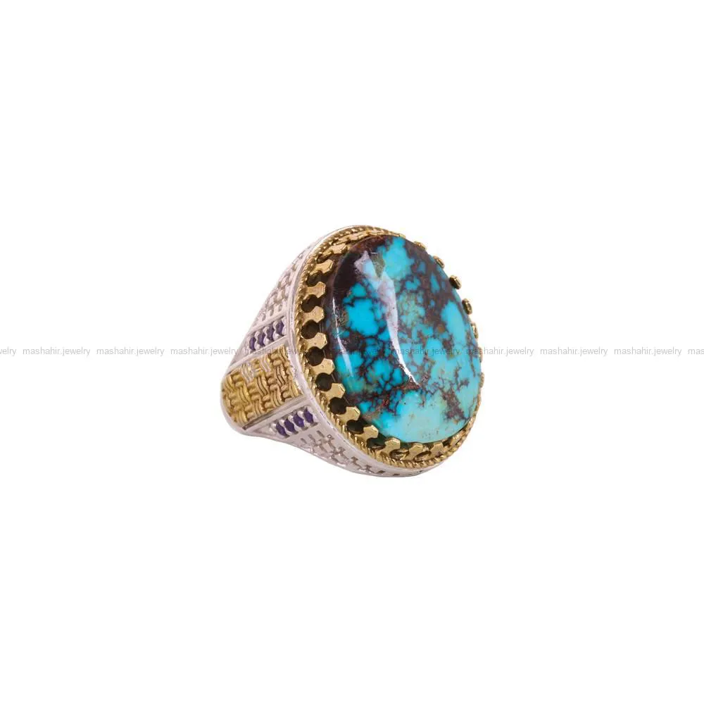 انگشتر فیروزه شجری مردانه کد 4207