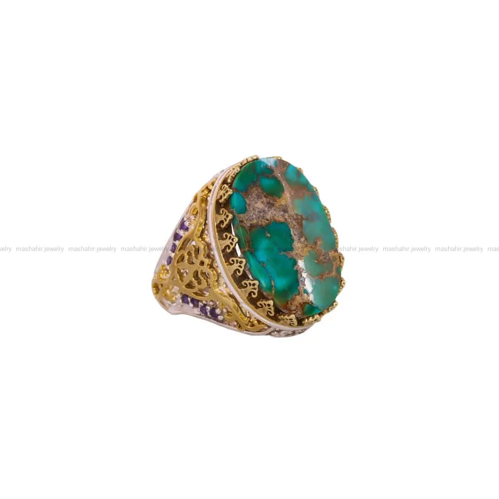 انگشتر فیروزه شجری مردانه کد 4204
