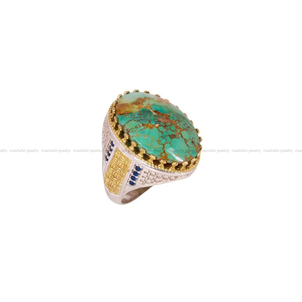 انگشتر فیروزه شجری مردانه کد 4206