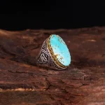 انگشتر فیروزه شجری مردانه کد 4169