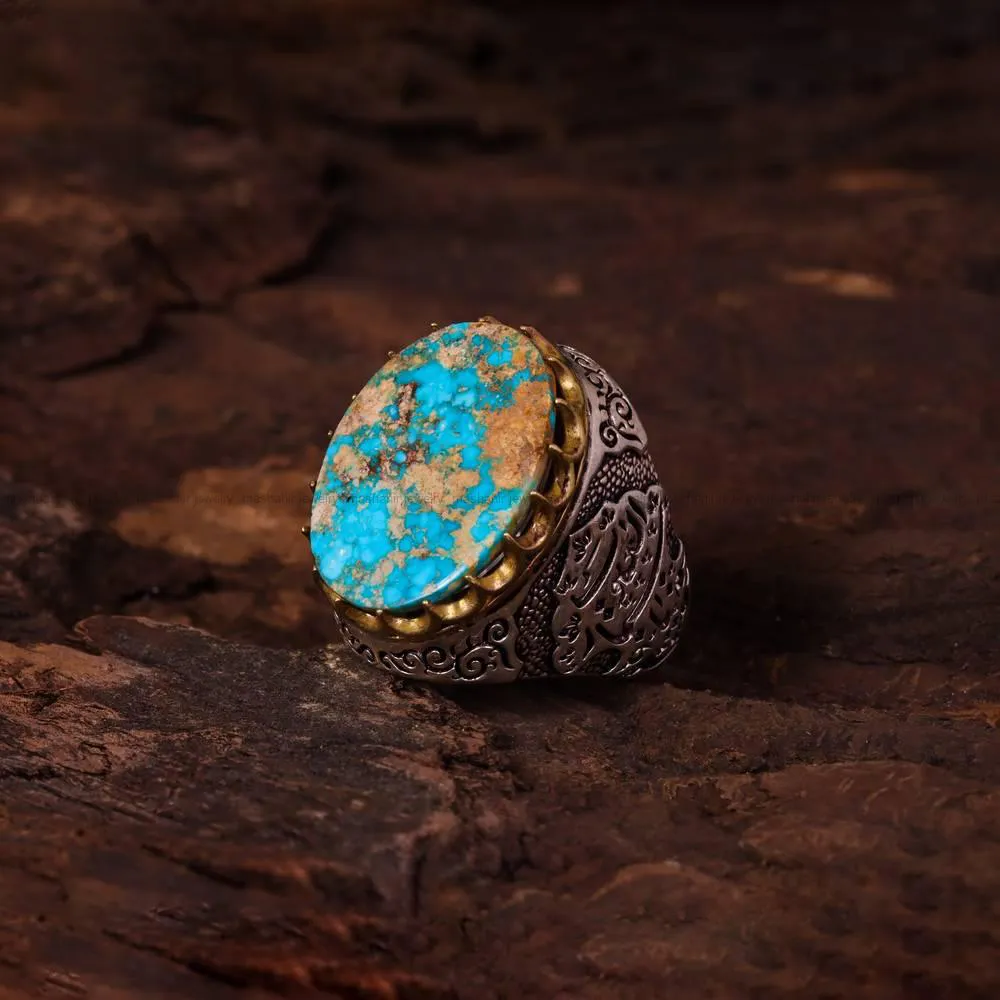 انگشتر فیروزه شجری مردانه کد 4170