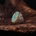 انگشتر فیروزه شجری مردانه کد 4177