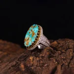 انگشتر فیروزه شجری مردانه کد 4189