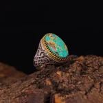 انگشتر فیروزه شجری مردانه کد 4192