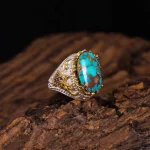 انگشتر فیروزه شجری مردانه کد 4199