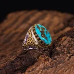 انگشتر فیروزه شجری مردانه کد 4205