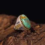 انگشتر فیروزه شجری مردانه کد 4206