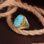 انگشتر فیروزه شجری مردانه کد 4292