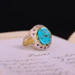 انگشتر فیروزه شجری مردانه کد 4294