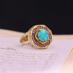 انگشتر فیروزه شجری مردانه کد 4298