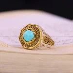 انگشتر فیروزه شجری مردانه کد 4300