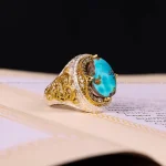 انگشتر فیروزه شجری مردانه کد 4317