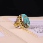 انگشتر فیروزه شجری مردانه کد 4318